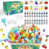 Magic Water Elf Toy Kit, Aqua Fairy Water Gel Kit with 20 Magic Gels, 10 Fruit & Vegetable Molds. Christmas Gifts, Birthday Gifts, Party Favors, Arts & Crafts DIY STEM Kits for Kids (20 Colors)