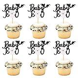 Ercadio 24 Pack Ghost Baby Boo Cupcake Toppers Glitter Halloween Baby Ghost Cupcake Picks Ghost Baby Cupcake Picks for Baby Shower Birthday Halloween Themed Party Decors Supplies, A Little-5