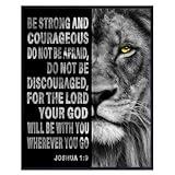 Bible Verses Wall Decor for Men - Joshua 1 9 Christian Poster, Spiritual Gifts, Mens Christian Quotes - Masculine Home Decor, God Quotes, Christianity Spirituality Inspirational quote Catholic Art