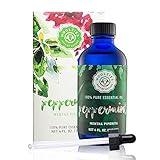 Woolzies Peppermint Essential Oil 4 Fl Oz 100% Pure Organic Therapeutic Undiluted Aromatherapy Mint Oil for Diffusers Humidifiers Topical Use for Hair Growth Skin Headaches Muscle Pain