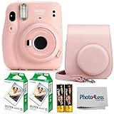 Fujifilm Instax Mini 11 Instant Camera Bundle with Fujifilm Instax Mini Instant Film (20 Sheets) with Accessories Including Protective Case, Gift Bundle (Blush Pink)