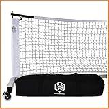 Dominator Indoor/Outdoor Portable Pickleball Net, Constructed of Rust Proof Aluminum Frame - includes Rolling Carry Bag, Locking Rollers