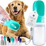MalsiPree Leak Proof Portable Dog Travel Bottle with Bowl - 19 oz, Blue - Portable Dog Water Bowl Dispenser - Food Grade Plastic - Pet Water Bottle
