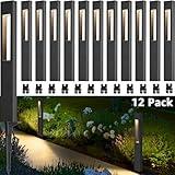 SUNVIE LED Low Voltage Landscape Lights 3W Pathway Lights Low Voltage 12-24V Landscape Path Lights 3000K CRI 90+ Aluminum Waterproof Pathway Lighting for Walkway Garden Yard ETL Listed Cord, 12 Pack