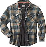 Legendary Whitetails Archer Flannel Thermal Lined Shirt Jacket for Men, Quilted Insulated Plaid Work Outerwear Coat, Sky, Medium