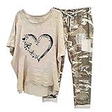 special deals today only on prime members Womens Plus Size 2 Piece Travel Outfits 2024 Loose Cotton Linen Lounge Sets Summer Casual Jogger Sets Pants Suit Khaki 5X