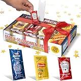 Grab-n-Go Condiment Packs - 50 Single Serve Pouches of Each: Ketchup, Mustard, and Mayo - 150 Pack, Dispenser Box, Great for Picnics, Boxed Lunch, BBQ, Travel, and Parties