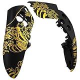 eXtremeRate Left Right Front Top Shell with Touchpad Compatible with p s 5 Edge Controller DIY Replacement Faceplate Shell Custom Touch Pad Cover - The Great Golden Wave Off Kanagawa - Black