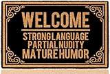 bouulm Strong Language Partial Nudity Mature Humor 23.6"x15.7" Door Mats Inside Indoor Non Slip for Outside Funny Holiday Doormats for Outdoor Entrance Home Front Door Entry Rugs for Entryway