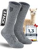 Alpaca Boot Socks for Men and Women, Moisture Wicking, Temperature Regulating, Hiking, Running (US, Alpha, Large, Regular, Regular, Light Gray)