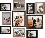 LUCKYLIFE Gallery Wall Frame Set, Picture Frames Collage 10-Pack for Wall or Tabletop with 8x10 5x7 4x6 Frames in 3 Different Finishes