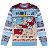 The Ugly Sweater Co. Ugly Christmas Sweater for Holiday Fun Tacky Unisex Design, Perfect Snug Fit Breathable Crewneck (Hang Loose for The Holidays, X-Large)