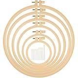 6 Pcs Embroidery Hoop 6 Size, Round Plastic Cross Stitch Hoop with 16 Needles (3.6In to 10.7 in), Small Embroidery Hoop, Cross Stitch Hoops and Frames, Suitable for Embroidery, Craft Sewing