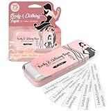 Double Sided Tape for Clothes, Body and Fashion (75 Pack) | Clothing and Hem Tape for Women, No Sew No Iron, Fabric Adhesive, Strong Adhesive for Skin for All Shades and Sensitivity, Includes Tin Box