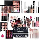 KARUIZI Makeup Kit All-in-one Makeup Gift Set for Women Full Kit Gift Set for Women,Girls & Teens,Eyeshadow Palette, Lip Gloss Set, Lipstick, Blush, Foundation, Concealer,Makeup Brush Set