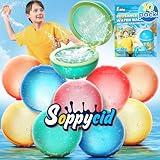 WOTOYS Reusable Water Balloon Pool Toys,Refillable Magnetic Water Ball for Beach,Quick Fill & Self-Sealing Water Bombs for Kids Outdoor Backyard Summer Activities Water Games (SQ-12Pcs)