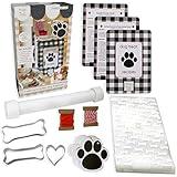 Hapinest Make Your Own Homemade Dog Treats Kit, Dog Treat Maker, Dog Cookie Cutters, 24 Gift Bags & Tags, Dog Biscuit Roller & 3 All Natural Dog Treat Recipes, Dog Bone Cookie Cutters for Treats Food