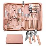 WOAMA Manicure Set Pedicure Kit - 30 in 1 Nail Kit Professional Stainless Steel Nail Care Kit for Women - Pink