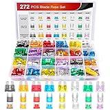 Nilight - 50019R 272pcs Standard & Mini & Low Profile Mini Blade Fuse Assortment, 2A 5A 10A 15A 20A 25A 30A 35A Replacement Fuses for Car Boat Truck SUV Automotive