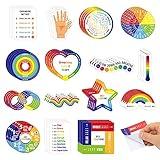 Tenceur 60 Pcs Adhesives Anxiety Sensory Stickers with Inspirational Quotes Mindfulness Relief Calm Anti Stress Items School Counselor Supplies Fidget Textured Strips(Colorful)