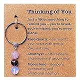 HNSBXQ Thinking Of You Gifts for Women,Inspirational Crystal Healing Keychain,Get Well Soon Feel Better Gift After Surgery Post Partum Recovery Sobriety,Unique Friend Mom Her Coworker Hope You Comfort