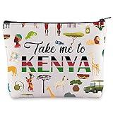LEVLO Kenya Travel Cosmetic Bag Kenya Souvenir Gift Take Me To Kenya Zipper Pouch Bag For Traveler (Take Me To Kenya)