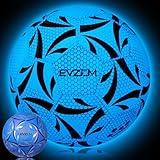 EVZOM Soccer Ball Luminous Official Match Game American Soccer Size 5 Toy Suitable for Young Teen, Boys, Girls, Adult，School, League Game Play Training Standard Ball Indoor Outdoor Gift
