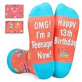 HAPPYPOP 13th Birthday Gifts Socks Ideas - 13 Year Old Birthday Gifts for Boys Girls, Official Teenage Gifts for 13 Year Olds