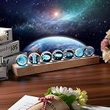 Dokscdlo 3D Crystal Solar System Crystal Ball with Led Lamp Base Galaxy Jupiter Saturn Moon Earth Solar System Space Astronomy Planets Globe Ball Astrophysics Gift Night Light Kids Adults Gift