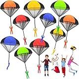 Juuxncgv 10 Pack Parachute Toy,Tangle Free Throwing Toy Parachute,Outdoor Toss It Up Flying Toys for Kids,Gifts(5 Colors)