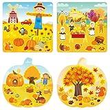 24 Sets Thanksgiving Fall Stickers Scenes for Kids Crafts Make a Sticker with Pumpkin Cutouts Your Own Pumpkin Scarecrow Preschool Fall Pumpkin Crafts Classroom DIY Party Decor