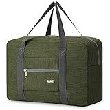 For Spirit Airlines Personal Item Bag 18x14x8 Foldable Travel Duffel Bag Tote Carry on Luggage Duffle Overnight for Women and Men (1112 Thick Series Army Green)