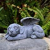 Juliahestia Angel Dog Memorial Stones Statue Sleeping Ornament for Passing Away Bereavement Pet Loss Sympathy Memory Gifts Remembrance