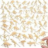 HFKPJRT 65 Pcs Dinosaur Bones for Sandbox, Mini Dinosaur Bones for Kids, Mini Dinosaur Skeleton Figures for Science Play, Dinosaur Fossil Toys for Dino Sand Dig, Party Favor, Cake Topper Decoration