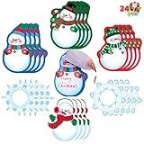 JOYIN 24 PCS Christmas Sticky Note Pads Bulk, Cute Sticky Notes School Stationery Office Desk Supplies, Snowflakes Snowman Small Notepads Post It Notes Classroom Prizes Stocking Stuffers Kids Gifts