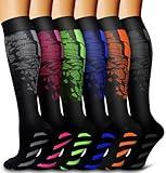 Bluemaple 6 Pack Copper Compression Socks for Women and Men Circulation-Best Support for Medical, Running,Nursing,Athletic