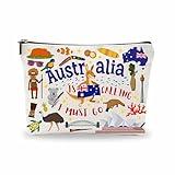 Nuckxy Australia Souvenirs Cosmetic Bags For Women，Australia Is Calling I Must Go, Makeup Organizer Bag, Toiletry Pouch, Small Travel Storage Bag, Australia Themed Gifts, Women Essentials - D09