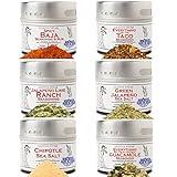 Mexican Seasoning Gift Set | Tastes of Mexico | Artisanal Spice Blends Six Pack | Non GMO, All Natural | No MSG, Gluten, Soy, Nuts | Small Batch, Hand Made Seasonings | No Artificial Ingredients, Ultra Premium | Made in USA | GLP-1 Friendly | Magnetic Tins | Gustus Vitae | # 501