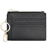 Sodsay Card Case Slim Front Pocket Wallet for Women Credit Card Holder with Keychain(CH Black)