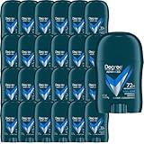 Degree Men’s Travel Deodorant Cool Rush, 24 Pack Bulk, Antiperspirant Deodorant Invisible Solid Stick, 72 Hour Protection, Alcohol Free, Paraben Free, with MotionSense Technology, 0.5 oz Each