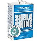 Sheila Shine 4 x 1 Gal. Can Stainless Steel Cleaner and Polish, Protects Household Kitchen Surface, Removes Grease, Fingerprints, Watermark, Stainless Steel Cleaner for Appliances, Fridge, Oven & Sink