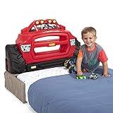 Simplay3 Monster Truck Headboard, Twin Size Plastic Car Bed Headboard for Kids, Toddlers and Boys with Toy Car Storage - Red, Made in USA