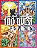 100 QUEST Color By Number: Squares + Triangles + Hexagons + Circles: color quest activity book for adults