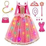 Meland Princess Dresses for Girls - Light Up Princess Dress Up for Girls 3-10 Year Old, Costume for Girls Halloween Birthday