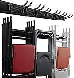 Wallmaster Garage Storage Organization Wall Mount, Garden Tool Rack Organizer Heavy Duty Folding Chair Hangers with 6 Adjustable Hooks 48inch Tracks Max Load 450lb