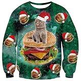 Goodstoworld Women Men Funny Ugly Sweater Xmas Holiday Galaxy Burger Cat Tacky Pattern Crew Neck Fun Christmas Sweatshirt Jumper Outdoor Novelty X-Mas Pullover T Shirt