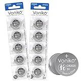 Voniko CR2025 3V Lithium Batteries 10 Pack for Child Safety, Compatible with Remotes, Key Fobs, Watches, Calculators - 7 Years Shelf Life