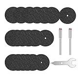 HARDELL Cutting Wheel Set for Rotary Tool - Includes 20pcs Mesh Cutting Discs, 1 Wrench & 2pcs 1/8“ Mandrels, Durable Cutting Disc Perfect for Crafting and DIY Projects