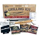 Ultimate Gourmet Grilling Seasonings & Spices Gift Set, Grill, Griddle, BBQ, Smoker, Unique Gift for Dad & Guys, Stainless Tongs, Time-Temperature Magnet, Can Cooler, Spatula for Blackstone griddle.