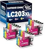 EASYPRINT Compatible LC203XL LC201XL Ink Cartridges LC203 LC201 Used for MFC-J480DW MFC-J880DW MFC-J4420DW MFC-J680DW MFC-J885DW, (3 Cyan, 3 Magenta, 3 Yellow, Total 9-Pack)